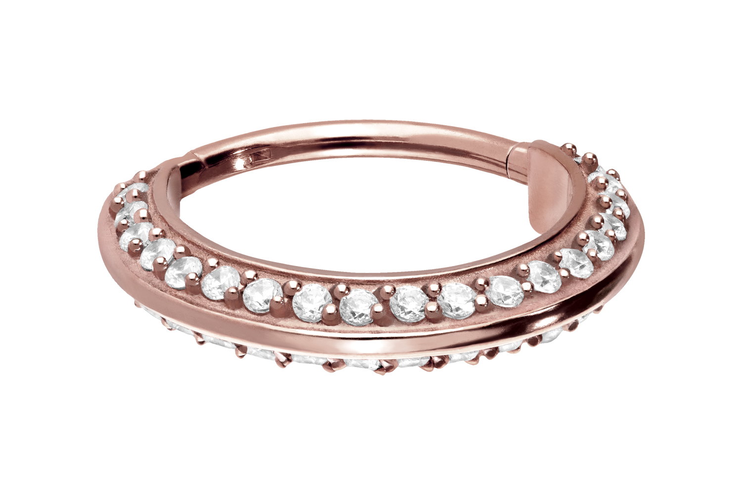 Chirurgenstahl Segmentring Clicker Piercing KRISTALLE BEIDSEITIG ++SALE++